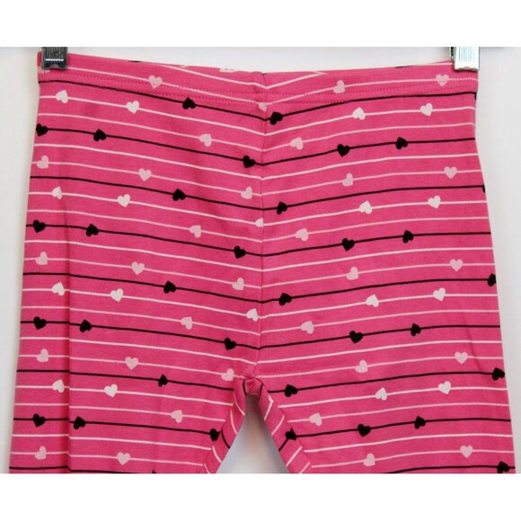 NWOT 2007 Gymboree Tres Chic Striped Heart Leggings sz 9 Pants Hot Pink - Picture 2 of 7